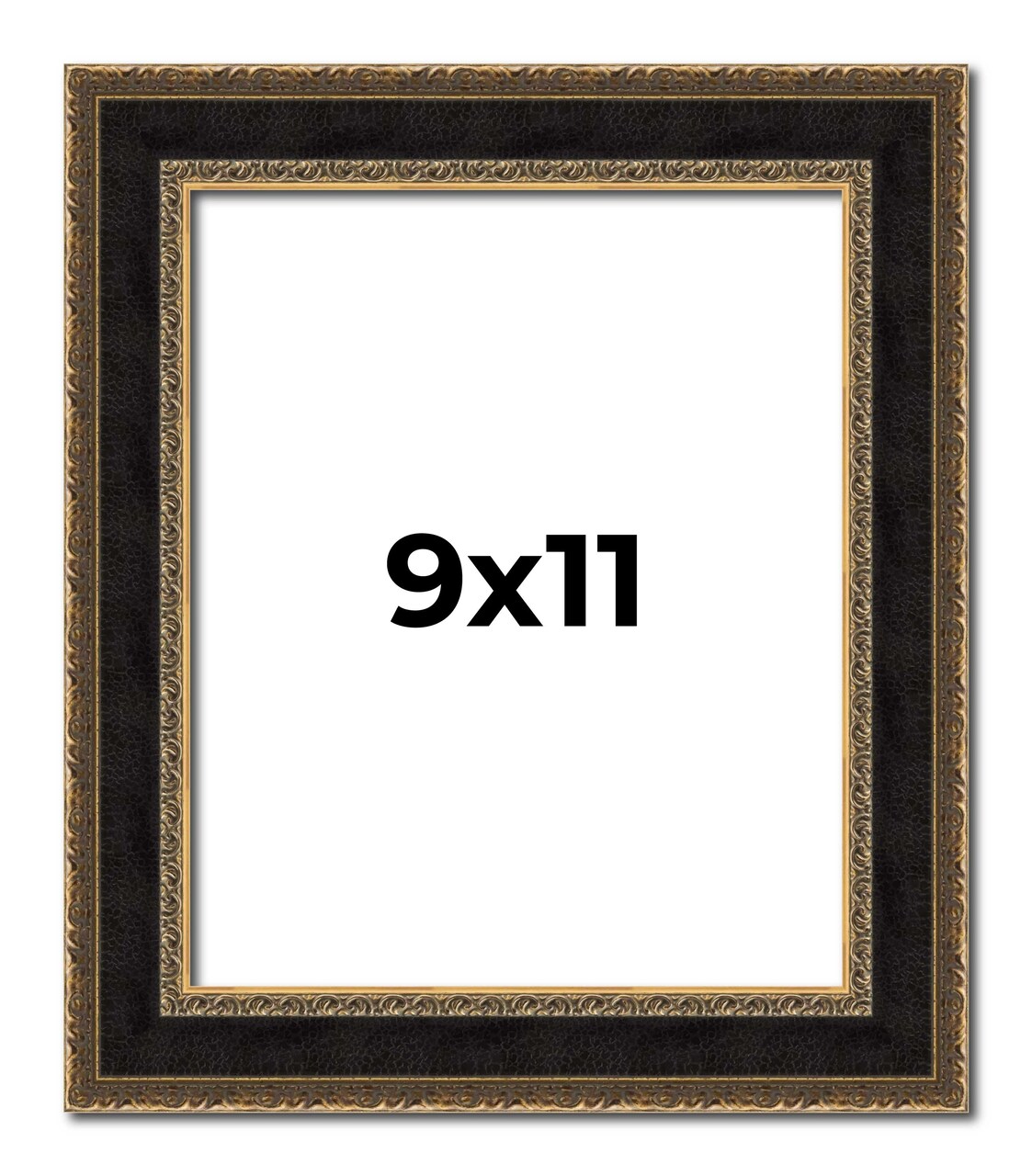 Photo Size Ornate Brown Picture Frame - UV Acrylic, Foam Board Backing, Hanging Hardware